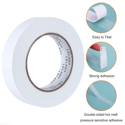 Vista 8 de Cinta adhesiva de doble cara de 1 pulgada x 40 yardas, 2 rollos de cinta adhesiva de doble cara, cinta adhesiva de doble cara, para artes