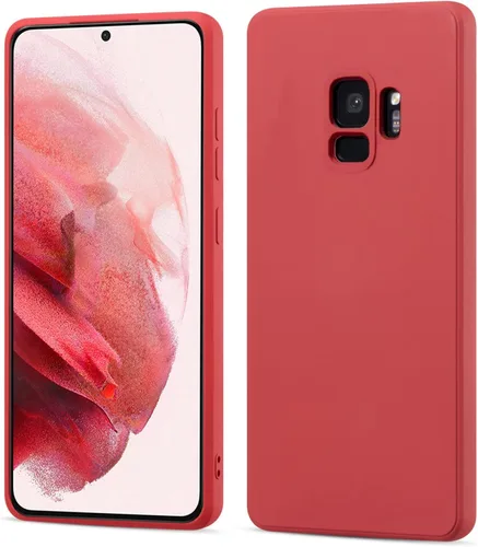 Vista 13 de UEEBAI Funda para Samsung Galaxy S9, funda delgada de silicona líquida a prueba de golpes, protección de cuerpo completo, con microfibra