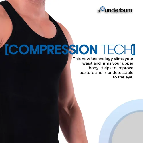 Vista 6 de Rounderbum Ropa interior para hombre Camiseta muscular acolchada para hombres Ropa interior Shapewear - Under Clothing Muscle Shirts para Hombre