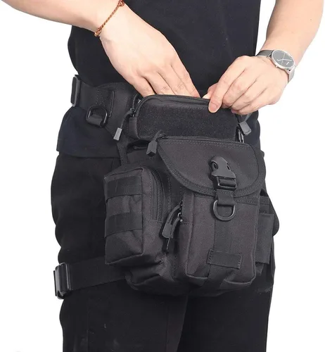 Vista 2 de 1000D al aire libre táctico gota pierna bolsa bolsa militar cinturón paquete muslo paquetes bolsas herramientas bolsas para motocicleta bicicleta