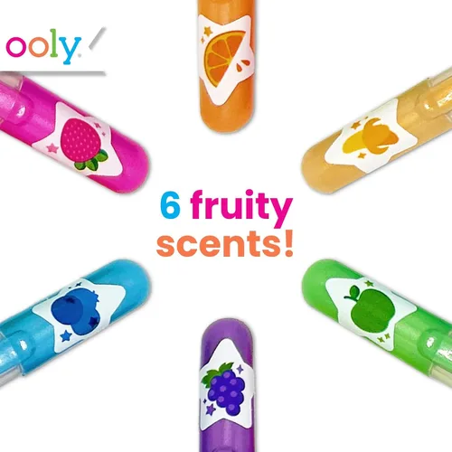Vista 7 de Ooly Yummy Yummy - Juego de 6 bolígrafos de gel perfumados metálicos, con tinta de gel perfumada afrutada, escribe en papel negro, punta de 0.039