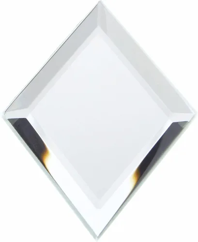 Vista 2 de Plymor Espejo de cristal biselado con forma de diamante de 2 x 3 pulgadas