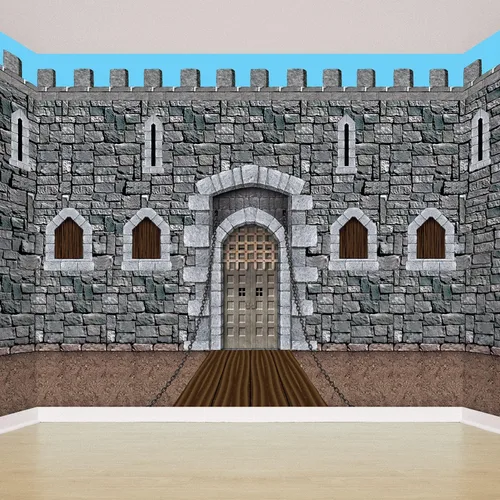Vista 5 de Beistle 18 piezas de accesorios para puertas y ventanas de castillo, de 16 a 64 pulgadas, decoración medieval de plástico impreso para fiestas