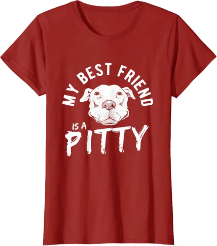 Vista 76 de My Best Friend Is A Pitty Pitties Pitbull - Camiseta Negro