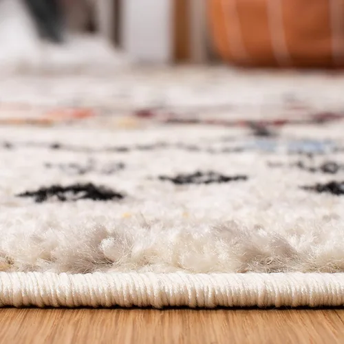 Vista 7 de SAFAVIEH Colección Amsterdam Alfombra de Área - 6'7" Cuadrada, Marfil y Multicolor, Diseño Bohemio Marroquí, No Desprende Pelusa y de Fácil Cuidado