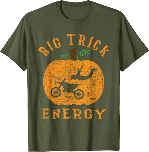 Vista 34 de Dirt Bike Motocross Halloween - Pumpkin Jack O Lantern T-Shirt Asphalt Grey