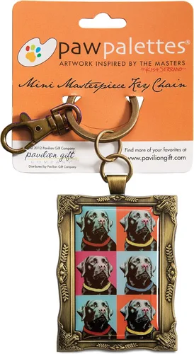 Vista 4 de Pavilion Gift Company Llavero de pastor alemán-Van Growl-2" x 2.75", latón