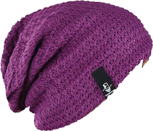 Vista 4 de FORBUSITE Gorro de punto largo holgado para hombre para verano e invierno, de gran