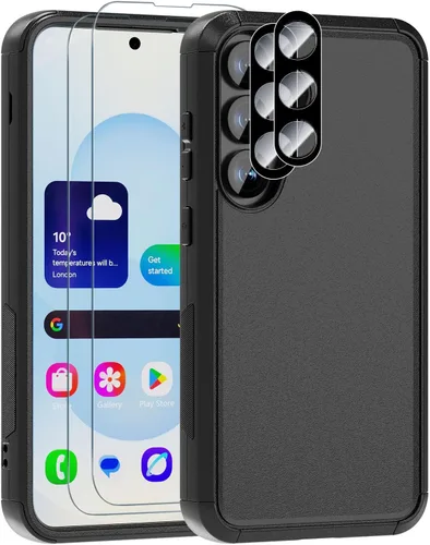 Vista 11 de Funda para Samsung Galaxy S25 Plus y S24 Plus - A prueba de golpes y caídas [con pantalla de vidrio templado y protectores de cámara] Protección Rojo