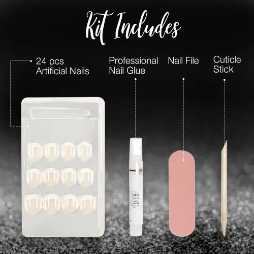 Vista 5 de Ardell Nail Addict - Juego de uñas artificiales, francés clásico