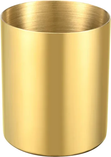 Vista 10 de Portalápices negro para escritorio, taza de lápiz de acero inoxidable, taza para bolígrafos, maceta de floreros, soporte para brochas de maquillaje