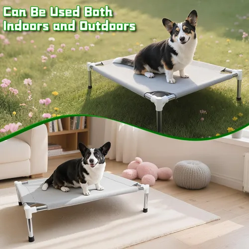 Vista 11 de Makerfire Cama Elevada para Perros, Catre Elevado para Interiores/Exteriores para Perros Pequeños, Cama Desmontable para Mascotas con Patas