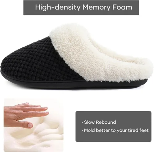 Vista 3 de ULTRAIDEAS Pantuflas de forro polar cómodas para mujer, de espuma viscoelástica, sin cordones, para interiores y exteriores