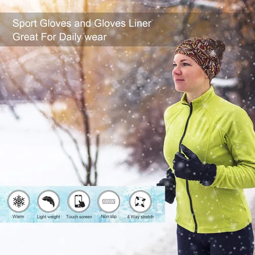Vista 6 de Guantes de invierno SkyGenius, guantes de ciclismo, motociclismo, resistentes al viento, guantes delgados para actividades al aire libre