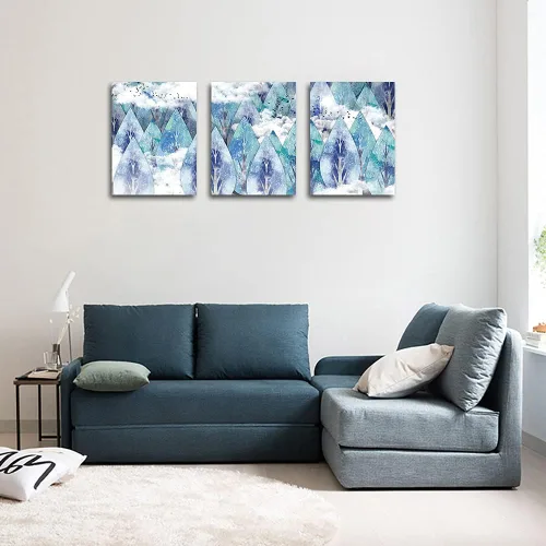 Vista 5 de Lienzo abstracto para pared de sala de estar, decoración de pared familiar para dormitorio, decoración de pared moderna para baño, colgar imágenes
