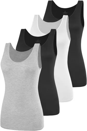 Vista 19 de AMVELOP - Camiseta básica sin mangas para mujer, ropa interior, camiseta sin mangas en paquete de 2-4