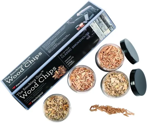 Vista 3 de PolyScience The Smoking Gun Woodchips, Mesquite, Hickory, Applewood y Cherrywood, juego de 4