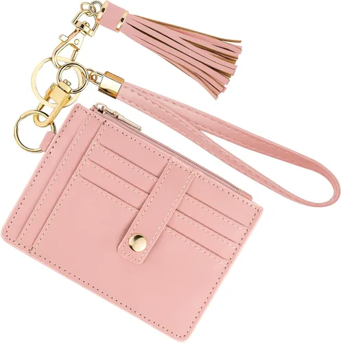 Vista 18 de KNGITRYI Billeteras pequeñas de pulsera para mujer RFID para tarjetas de crédito, cartera con llavero, cartera para tarjetas de crédito