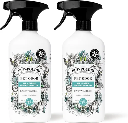 Vista 13 de Pet-Pourri Pet Odor Air + Spray eliminador de olores de tela, coco canino, 16 onzas líquidas