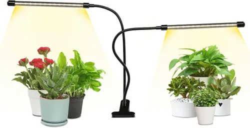 Vista 19 de iPower - Lámpara LED de crecimiento con espectro completo para plantas de interior, cuello de cisne ajustable, 2/3 modos de luz y 5/10 niveles