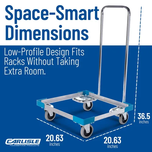 Vista 4 de Carlisle FoodService Products E-Z Glide - Estante para lavavajillas con asa para cocina y restaurantes, aluminio, 20.63 x 20.63 x 6.63 pulgadas