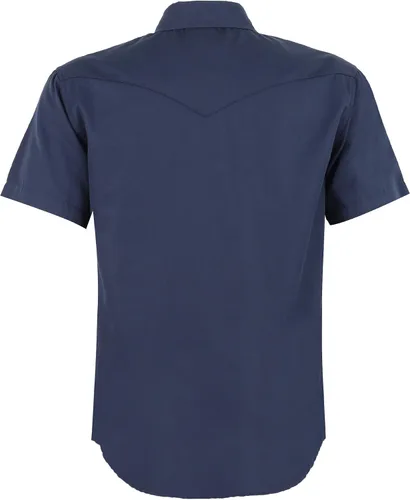 Vista 2 de Camisas de manga corta para hombre, estilo vaquero, estilo vaquero, con botones y sin arrugas