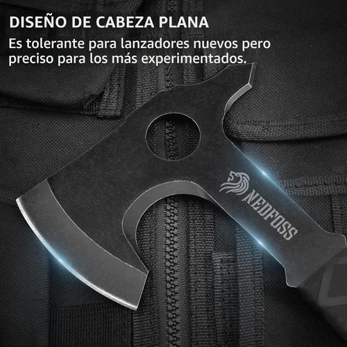 Vista 4 de NedFoss - Juego de hacha de lanzamiento, hacha de lanzamiento de espiga completa de 10.2 pulgadas