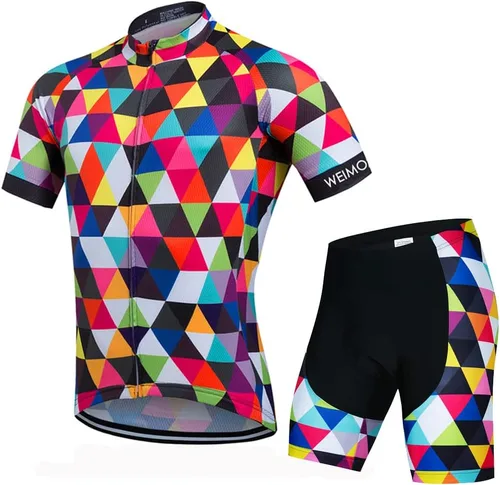 Vista 181 de Weimostar Hombre Ciclismo Jersey Manga Corta Bicicleta Ropa Multicolor Diamante