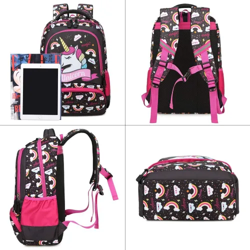 Vista 60 de Juego de mochila para niñas y adolescentes, mochila escolar para niños con bolsa para el almuerzo, estuche para lápices, mochilas escolares