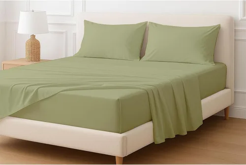 Vista 56 de Sábanas extra profundas, sábanas de algodón, 100% algodón, sábana bajera de bolsillo extra profundo de 22 pulgadas con elástico en todo el contorno
