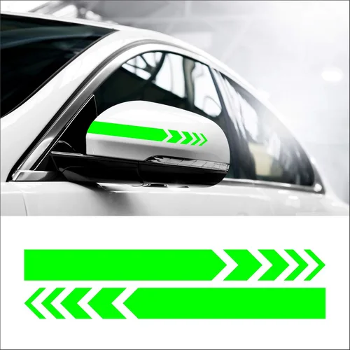 Vista 8 de Juego de 2 calcomanías gráficas de vinilo para espejo lateral de automóvil, SUV, calcomanías de rayas de 8 pulgadas de ancho (negro)