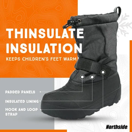 Vista 3 de Northside - Botas de nieve con aislamiento para niños pequeños y niños grandes