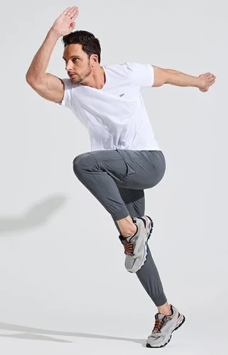Vista 5 de Libin Pantalones deportivos ligeros para hombre de secado rápido para senderismo correr entrenamiento atletismo viajes golf casual para exteriores