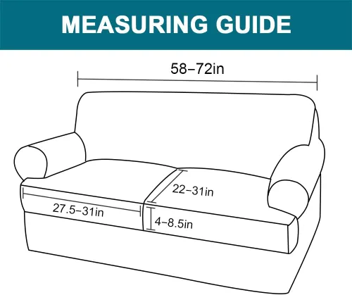 Vista 2 de Turquoize Fundas de sofá de 3 piezas para 2 cojines individuales en forma de T, paquete de 2 fundas para silla, color paloma