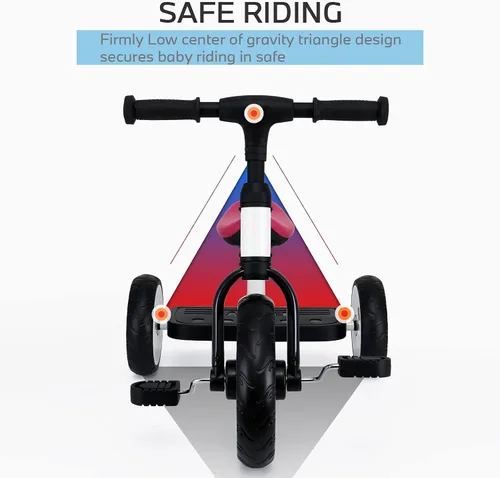 Vista 3 de BMW triciclo para niños y niñas de 2 a 5 años, regalo valioso para niños y niñas de 2, 3, 4, 5 años, color blanco perla
