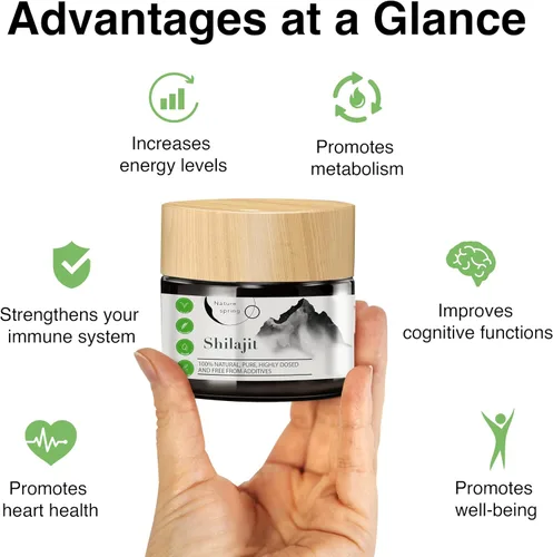 Vista 2 de Resina Mumijo Shilajit en vidrio Premium +2 meses Ácido húmico y oligoelementos Apoya el sistema inmunológico y la energía