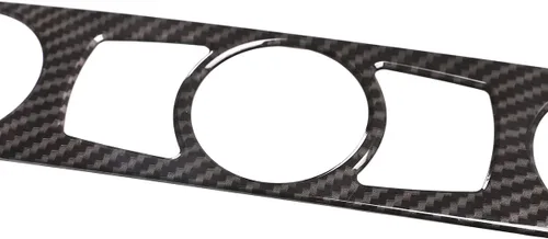 Vista 5 de YIWANG Marco de fibra de carbono para consola de control de CD de aire acondicionado de CA para BMW Serie 5 E60 2004-2010 Accesorios de automóvil