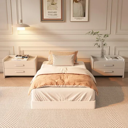 Vista 13 de YORMDMO Somier de 3 pulgadas, resortes de caja tamaño Queen con cubierta de tela, bases de metal resistente de bajo perfil, fácil montaje, capacidad