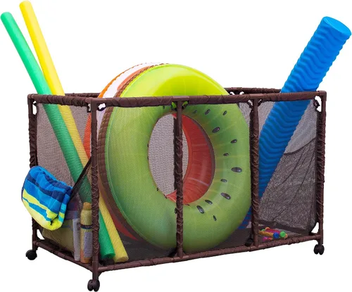 Vista 10 de Soporte para fideos de piscina, juguetes, flotadores, bolas y flotadores, organizador de almacenamiento de malla, altura para niños, grande