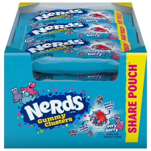 Vista 21 de NERDS Gummy Clusters Candy, arcoíris, crujiente y gomoso, 3 onzas (paquete de 12)