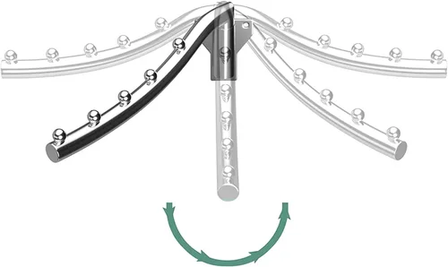 Vista 2 de Perchero plegable de pared para colgar ropa, soporte para brazo oscilante, ganchos de ropa de acero inoxidable, sistema de suspensión de ropa que