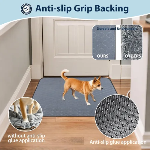 Vista 3 de Almohadillas lavables para orina de perros, 48 x 48 pulgadas, reutilizables, con absorción rápida, impermeables y reutilizables para orina de parto