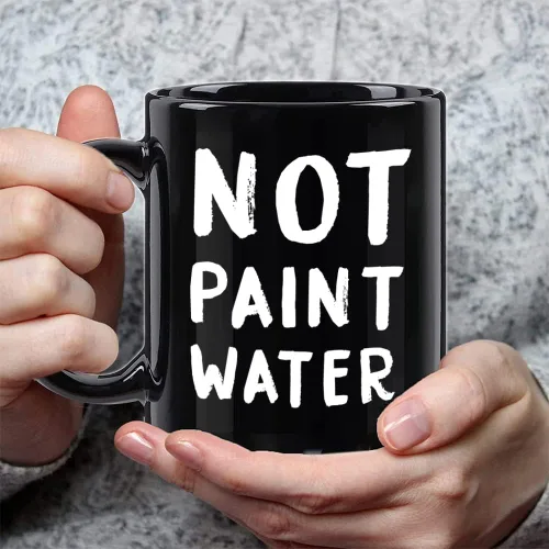 Vista 2 de FALJIOK Divertida taza de café de agradecimiento para profesores de arte, no pintor de agua, regalos para artista, taza de café novedosa
