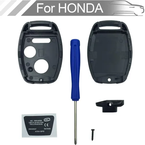 Vista 3 de Funda para llavero Honda CR-V Odyssey Accord Crosstour Civic CR-Z, repuesto de carcasa de llave remota sin llave con destornillador