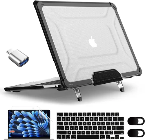 Vista 14 de Funda MEEgoodo para MacBook Air de 15 pulgadas 2025 2024 2023, Funda Compatible con Modelo (A3241/A3114/A2941) con Chip M4/M3/M2, Carcasa Rígida