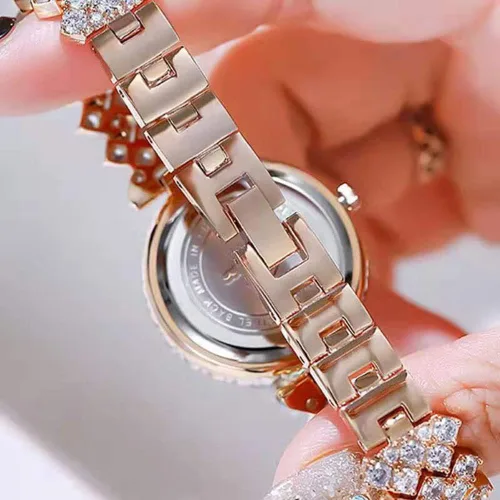 Vista 4 de Relojes de pulsera de lujo para mujer, reloj de pulsera de diamante, reloj de cuarzo casual de moda para mujer