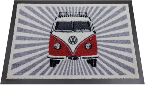 Vista 5 de BRISA VW Collection - Tapete para el pie de Volkswagen, atrapador de suciedad para zapatos con escarabajo, T1, T2, T3 Bus, motivo GTI