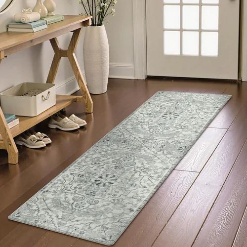 Vista 32 de Lahome Alfombra Floral Bohemio Medaillon - 2x3 Pequeña Alfombra de Baño Rosa Caliente, Alfombra de Cocina, Lavable a Máquina, Antideslizante, Suave