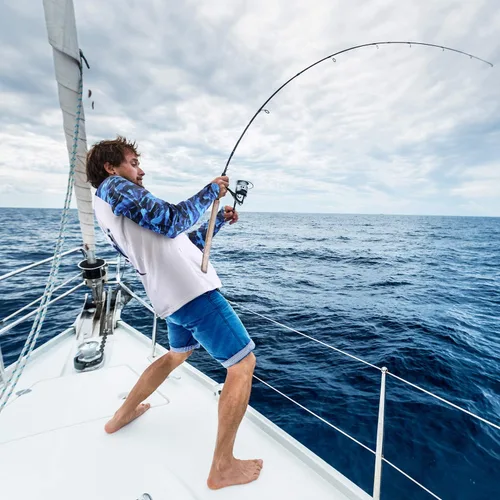 Vista 69 de Palmyth - Camiseta de pesca para hombre, con manga larga, protección solar ultravioleta FPU 50+, con bolsillo