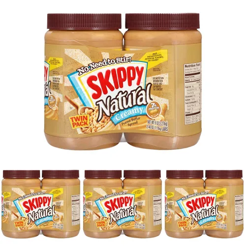 Vista 7 de Skippy Paquete doble de mantequilla de maní cremosa natural, 5 libras
